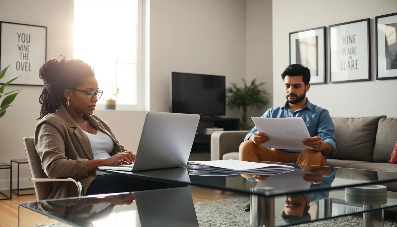 government employees working from home in a modern setting.